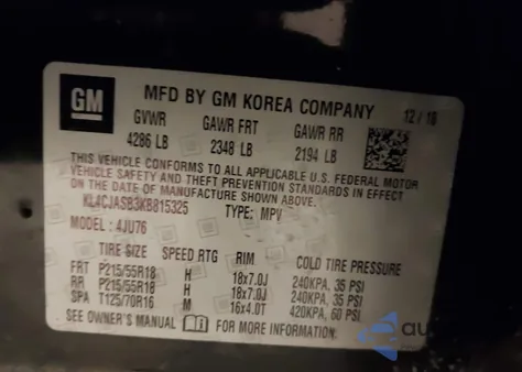 2019 Buick Encore Fwd Preferred from USA, damaged, VIN KL4CJASB3KB815325